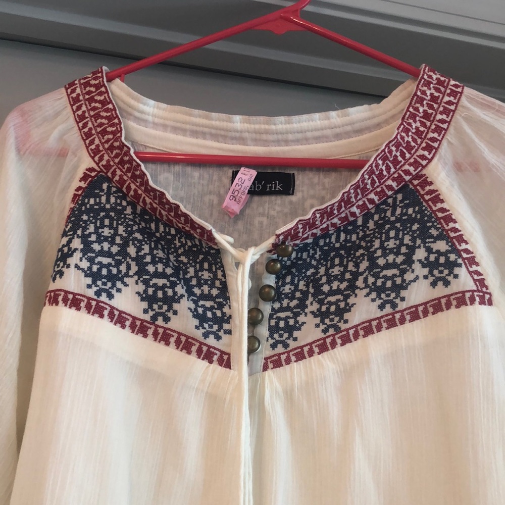 Fab’rik Cream embroidered dress with tassels - Picture 2 of 7